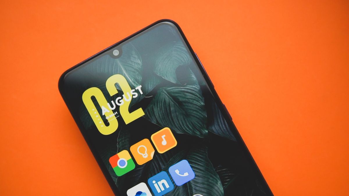 Smartphone with a colorful app screen